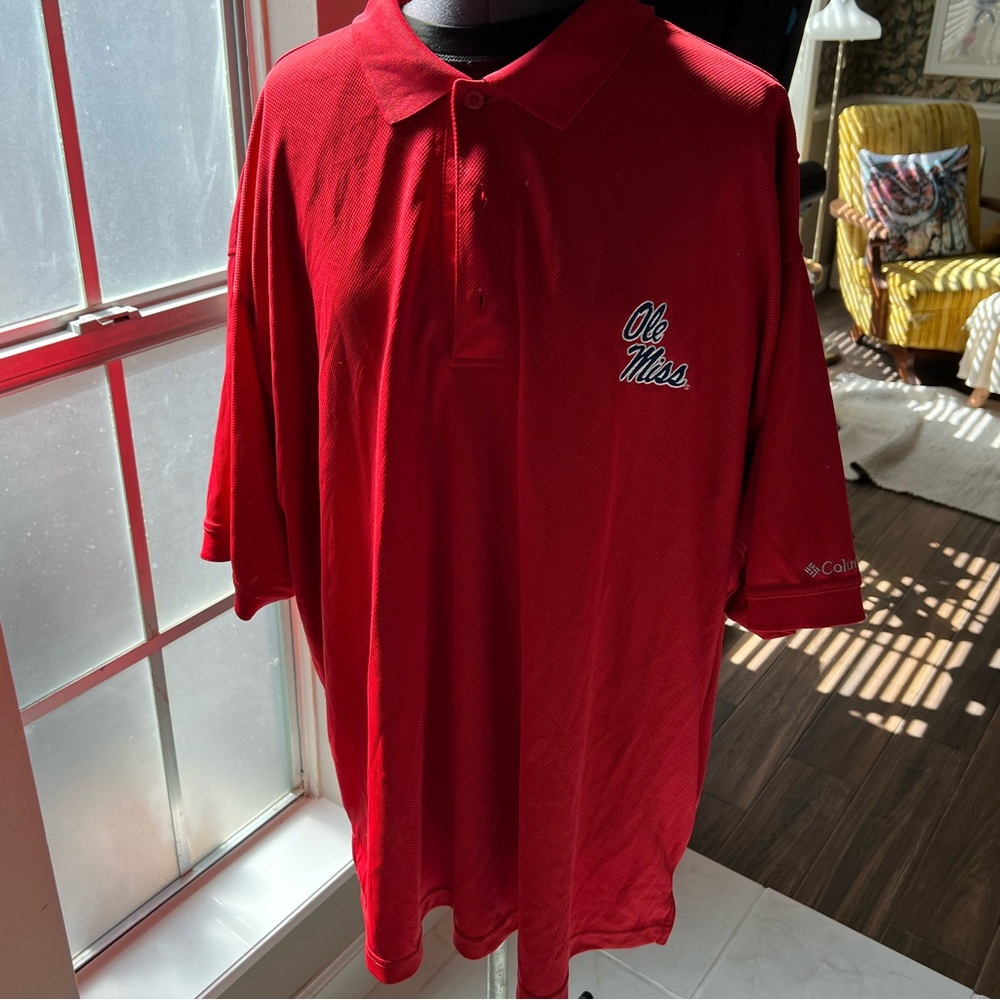 Columbia Ole Miss Red Polo Shirt